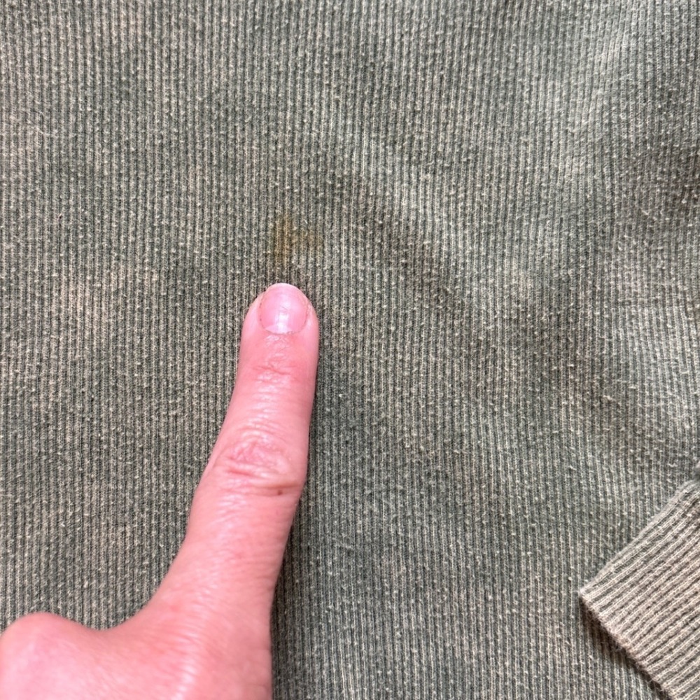 One World Thermal Top Women Green Crochet Boho Graphic Sleeve SIZE PM - Picture 3 of 7